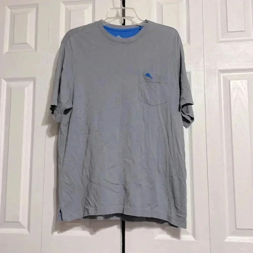 Tommy Bahama cotton mens gray tee shirt size small